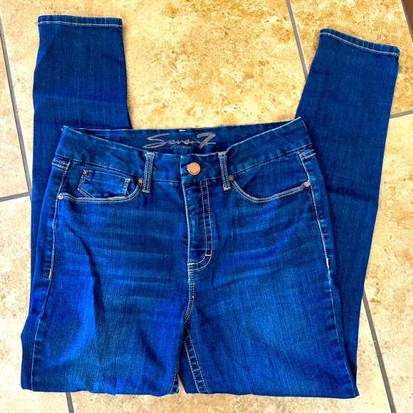 NWOT - SEVEN7 - Straight Leg Jeans Size 12 Embroidered Denim RN 109890 stretch - Picture 8 of 13